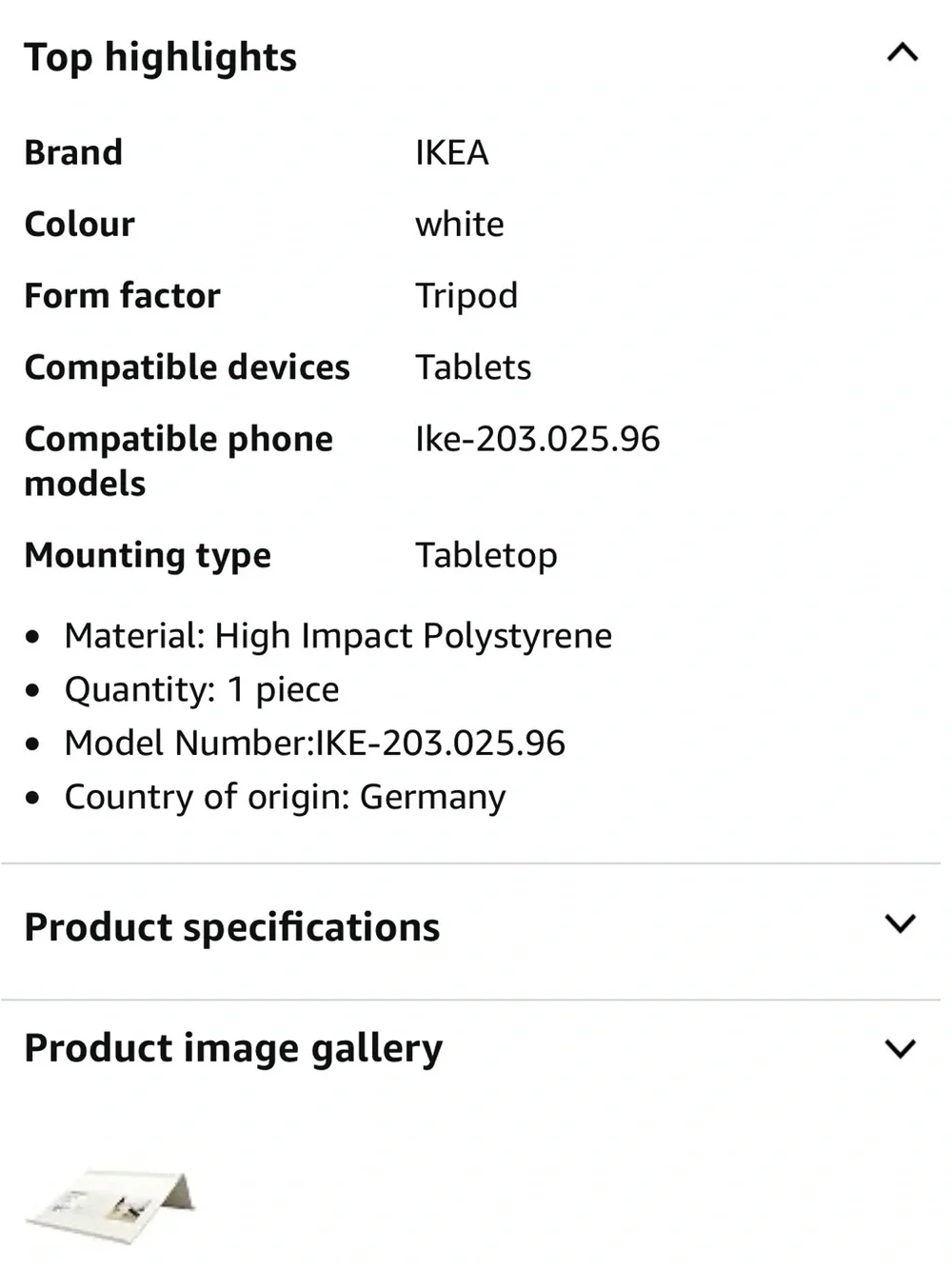 IKEA ISBERGET New White/Off-White Slim Profile Minimalist Tablet Stand